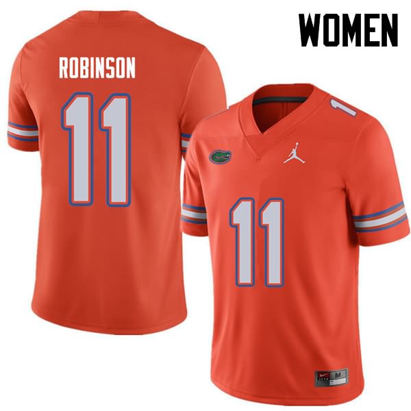 NCAA Florida Gators Demarcus Robinson Women's #11 Jordan Brand Orange Stitched Authentic College Football Jersey VDA6364VE